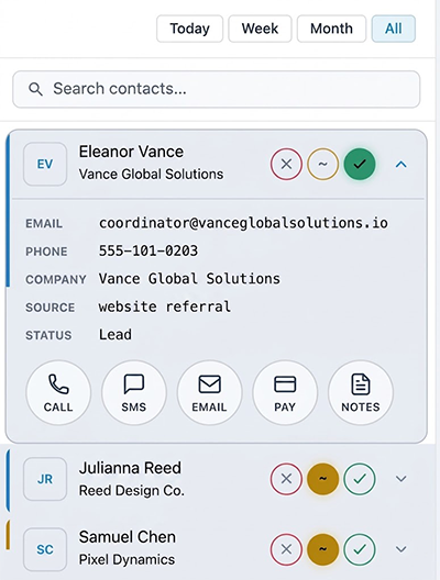 MyCRM lead pipeline view